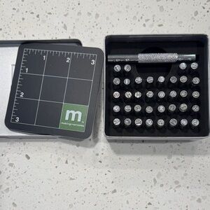 Wax seal alphabet metal set and ruler. NWOT